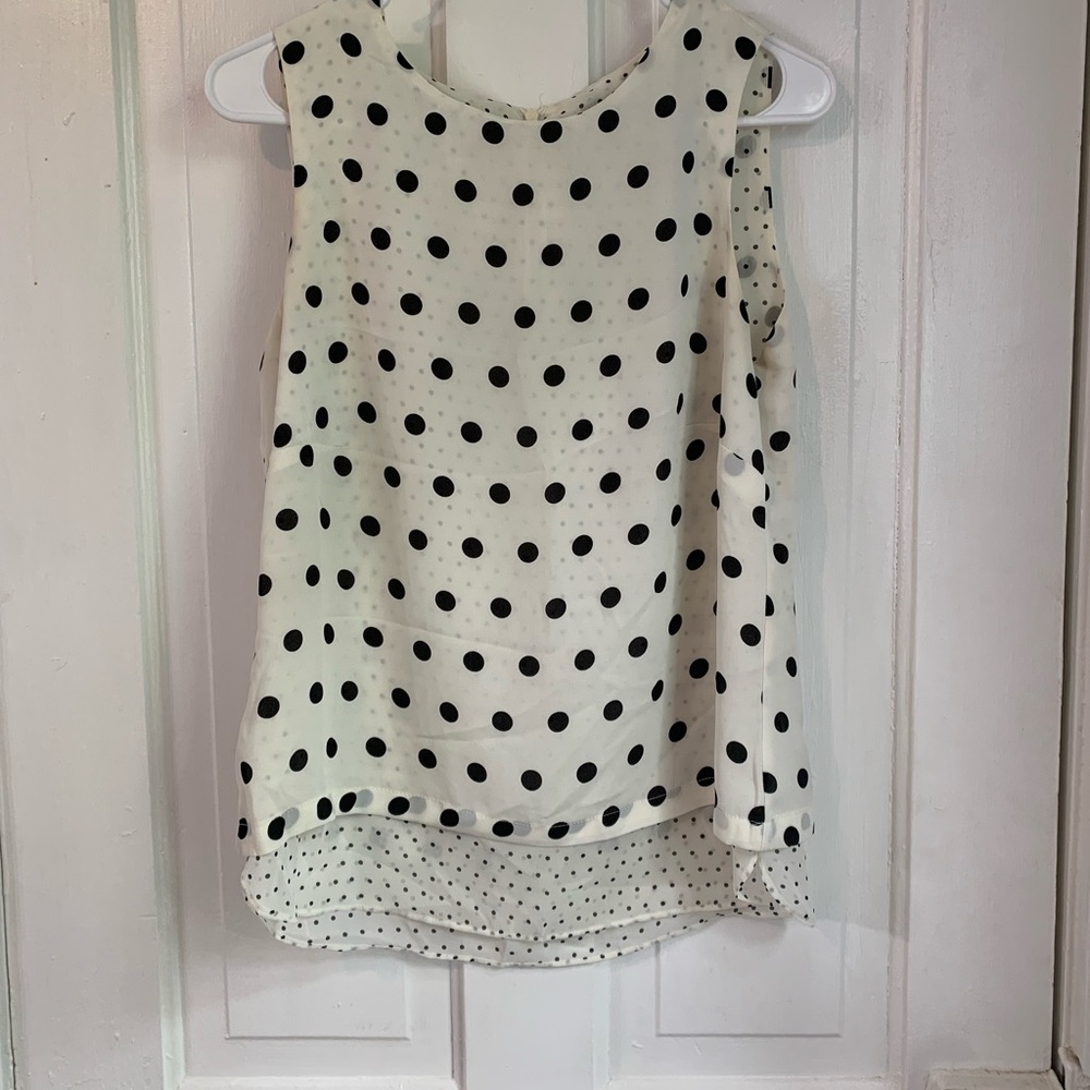 Rose & Olive Cream and Black Polka Dot Blouse
